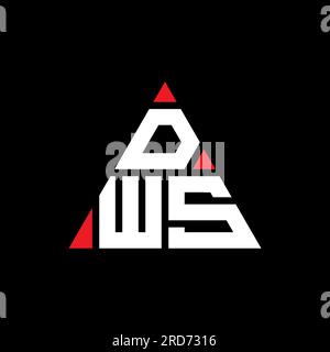 DWS-Logo mit Dreiecksbuchstaben und Dreiecksform. DWS-Dreieck-Logo-Monogramm. DWS-dreieckige Vektorvorlage mit roter Farbe. DWS Triangul Stock Vektor