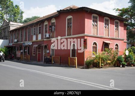 Pune - Altes Haus, Synagoge Straße. Maharashtra, Indien Stockfoto