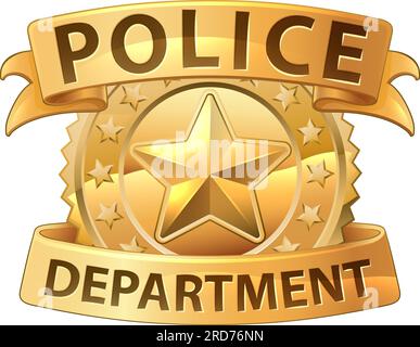 Polizeimarke Schild Star Sheriff Cop Crest Symbol Stock Vektor