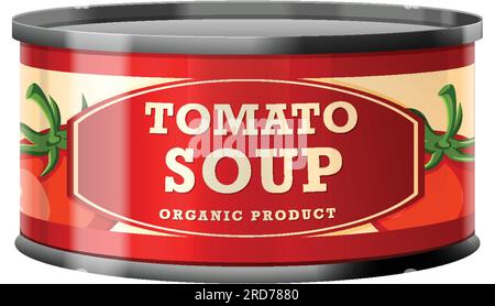 Abbildung: Tomatensuppe in Lebensmitteldose Vektor Stock Vektor