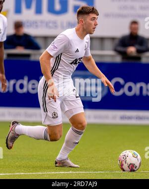 Cove Rangers FC, Balmoral Stadium, Cove, Aberdeen, Großbritannien. 18. Juli 2023. Das ist aus dem Viaply Cup Spiel zwischen Cove Rangers FC und Clyde FC. BILDINHALT - COVE - MARK GALLAGHER Credit: JASPERIMAGE/Alamy Live News Stockfoto