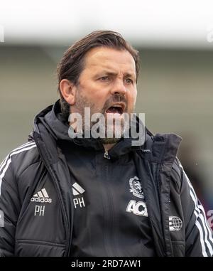 Cove Rangers FC, Balmoral Stadium, Cove, Aberdeen, Großbritannien. 18. Juli 2023. Das ist aus dem Viaply Cup Spiel zwischen Cove Rangers FC und Clyde FC. BILDINHALT - COVE RANGERS - MANAGER - PAUL HARTLEY Credit: JASPERIMAGE/Alamy Live News Stockfoto
