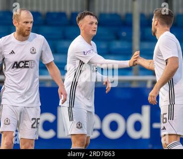 Cove Rangers FC, Balmoral Stadium, Cove, Aberdeen, Großbritannien. 18. Juli 2023. Das ist aus dem Viaply Cup Spiel zwischen Cove Rangers FC und Clyde FC. BILDINHALT - COVE - KYLE CONNELL Credit: JASPERIMAGE/Alamy Live News Stockfoto