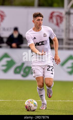 Cove Rangers FC, Balmoral Stadium, Cove, Aberdeen, Großbritannien. 18. Juli 2023. Das ist aus dem Viaply Cup Spiel zwischen Cove Rangers FC und Clyde FC. BILDINHALT - COVE - MARK GALLAGHER Credit: JASPERIMAGE/Alamy Live News Stockfoto