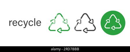 Recycling-Symbol Symbol für recycelbare grafische Linie mit Dreieckspfeil Stock Vektor