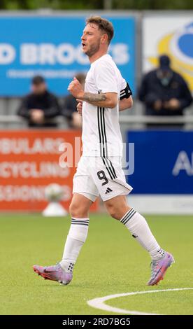 Cove Rangers FC, Balmoral Stadium, Cove, Aberdeen, Großbritannien. 18. Juli 2023. Das ist aus dem Viaply Cup Spiel zwischen Cove Rangers FC und Clyde FC. BILDINHALT - COVE - MITCH MEGGINSON Credit: JASPERIMAGE/Alamy Live News Stockfoto