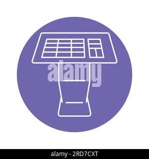 Schwarzes Symbol für den interaktiven Informationskiosk. Selbstbedienungsschalter Stock Vektor