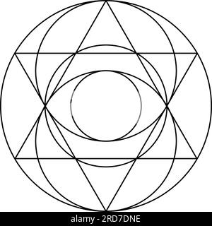 Visica piscis. Vektorelemente Für Die Konstruktion Heiliger Geometrien. Diese Religion, Philosophie und Spiritualsymbole. Die Welt der geometrischen mystischen Mandalen. Stock Vektor