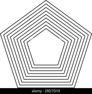 Pentagon Erschreckte Geometry Vector Design-Elemente. Diese Religion, Philosophie und Spiritualsymbole. Die Welt der Geometrie. Stock Vektor