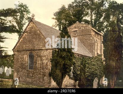 Studland Church, Swanage, d. h. Studland, England, 1895, Historical, Digitale verbesserte Reproduktion eines alten Photochromdrucks Stockfoto