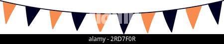 Pennant Garland für Halloween. Helloween-Bolling-Party. Carnival Banner Kette für eine festliche Atmosphäre. Isolierte Vektordarstellungen auf einem weißen Hintern Stock Vektor