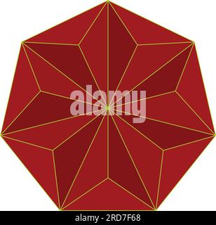 Rote Farbe. Vektorelemente Für Die Konstruktion Heiliger Geometrien. Diese Religion, Philosophie und Spiritualsymbole. Die Welt der Geometrie. Stock Vektor