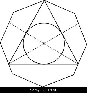 Vektorelemente Für Erschreckte Geometrie. Dünne Linie geometrisch. Isoliert auf weißem Hintergrund. Die Welt der Geometrie mit unseren komplexen Illustrationen. Stock Vektor