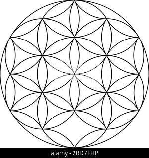 Die Blume des Lebens. Vektorelemente Für Erschreckte Geometrie. Das sind Religion, Philosophie und Spiritualsymbole. Die Welt der Geometrie. Stock Vektor