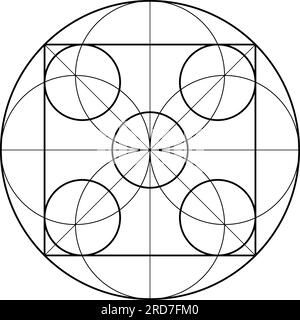 Vektorelemente Für Erschreckte Geometrie. Das sind Religion, Philosophie und Spiritualsymbole. Die Welt der Geometrie mit unseren komplexen Illustrationen Stock Vektor