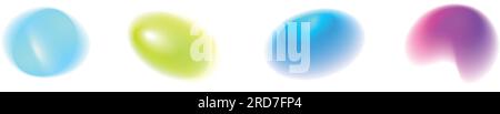 Abstrakter Fluidgradient. Farbenfrohes Neonlicht mit verschwommenen Kreisformen. Isolierte Vektorabbildungen auf weißem Hintergrund. Stock Vektor