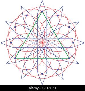 Vektorelemente Für Erschreckte Geometrie. Das sind Religion, Philosophie und Spiritualsymbole. Die Welt der Geometrie mit unseren komplexen Illustrationen Stock Vektor