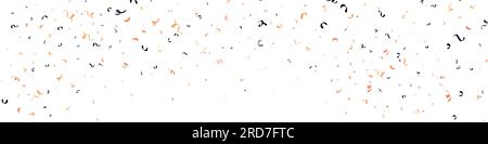 Halloween-, Geburtstags- und Abschlussdekorationen mit Konfetti und Bändern. Schwarz, Orange, Weiß und Lila. Isolierte Vektorabbildungen auf weißem Hintergrund Stock Vektor