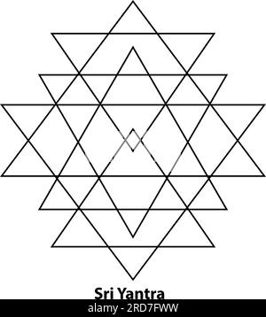 yantra-Diagramm. Vektorelemente Für Erschreckte Geometrie. Diese Religion, Philosophie und Spiritualsymbole. Die Welt der Geometrie. Stock Vektor