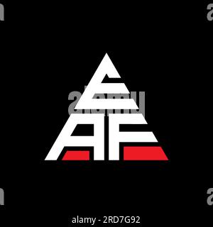 EAF-Logo mit Dreiecksbuchstaben und Dreiecksform. Monogramm mit dem EAF-Dreieck-Logo. EAF-Dreieck-Vektor-Logo-Vorlage mit roter Farbe. EAF Triangul Stock Vektor