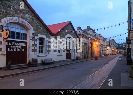 Das viktorianische Revier, eine Sammlung von Gebäuden aus dem 19. Jahrhundert, die als Touristenattraktionen in Oamaru, Neuseeland, erhalten wurden Stockfoto