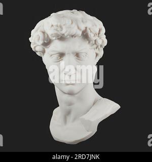 David-Statue auf isoliertem Hintergrund. 3D-Rendering Stockfoto