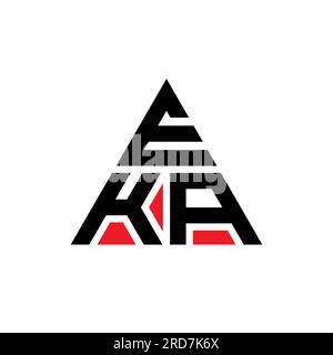 LOGO mit DREIECKSBUCHSTABEN „EKA“ in Dreiecksform. Monogramm mit EKA-Dreieck-Logo. EKA-Dreieck-Vektor-Logo-Vorlage mit roter Farbe. EKA triangul Stock Vektor