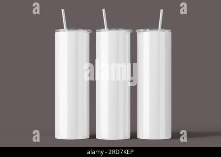 Dünner 20-ml-Becher zur Sublimation. 3D-Rendering Stockfoto