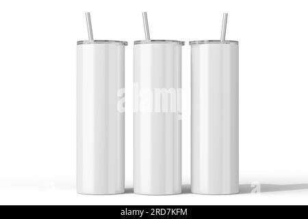 Dünner 20-ml-Becher zur Sublimation. 3D-Rendering Stockfoto