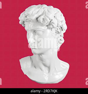 David-Statue auf isoliertem Hintergrund. 3D-Rendering Stockfoto