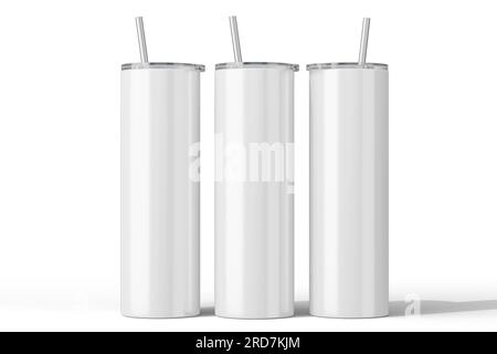 Dünner 20-ml-Becher zur Sublimation. 3D-Rendering Stockfoto