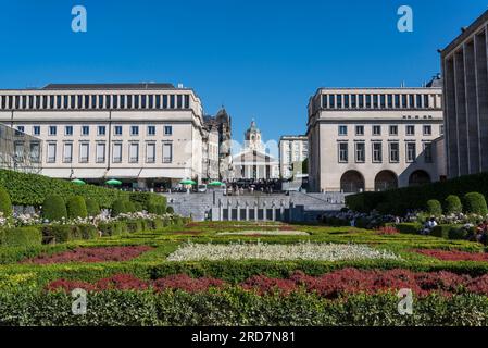 Mont des Arts, Hill of Arts, ein städtischer Komplex und historische Stätte rund um einen öffentlichen Garten., Brüssel, Belgien Stockfoto