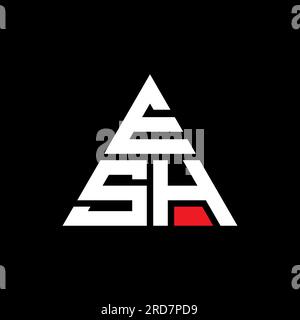 ESH-Logo mit Dreiecksbuchstaben und Dreiecksform. ESH-Dreieck-Logo-Monogramm. ESH-Dreieck-Vektor-Logo-Vorlage mit roter Farbe. ESH Triangul Stock Vektor