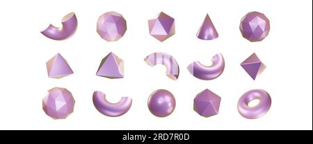 Holographische und schillernde Formen. Stockfoto