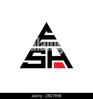 ESH-Logo mit Dreiecksbuchstaben und Dreiecksform. ESH-Dreieck-Logo-Monogramm. ESH-Dreieck-Vektor-Logo-Vorlage mit roter Farbe. ESH Triangul Stock Vektor