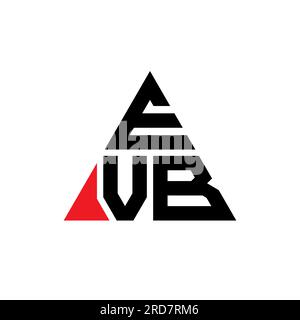 Logo mit Dreiecksbuchstaben in Dreiecksform. Monogramm mit Dreieckslogo. EVB-Dreieck-Vektor-Logo-Vorlage mit roter Farbe. EVB Triangul Stock Vektor