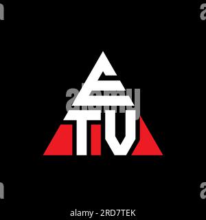 ETV-Logo mit Dreiecksbuchstaben und Dreiecksform. ETV-Dreieck-Logo-Monogramm. ETV-Dreieck-Vektor-Logo-Vorlage mit roter Farbe. ETV Triangul Stock Vektor