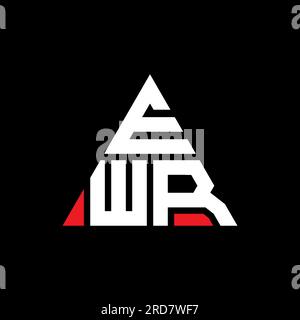 EWR-Logo mit Dreiecksbuchstaben und Dreiecksform. Monogramm mit EWR-Dreieck-Logo. EWR-dreieckige Vektorvorlage mit roter Farbe. EWR-Triangul Stock Vektor