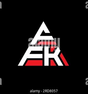 FFK-Logo mit Dreiecksbuchstaben und Dreiecksform. FFK-Dreieck-Logo-Monogramm. FFK-Dreieck-Vektor-Logo-Vorlage mit roter Farbe. FFK Triangul Stock Vektor