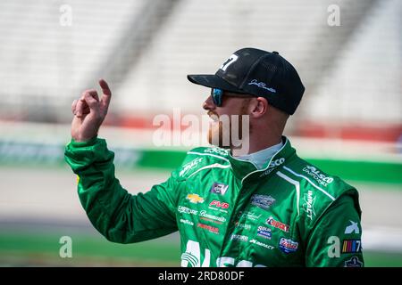 Hampton, GA, USA. 8. Juli 2023. NASCAR Xfinty Driver, Jeb Burton (27) geht auf die Rennstrecke für die Alsco Uniformen 250 auf dem Atlanta Motor Speedway in Hampton GA. (Kreditbild: © Walter G. Arce Sr./ZUMA Press Wire) NUR REDAKTIONELLE VERWENDUNG! Nicht für den kommerziellen GEBRAUCH! Stockfoto