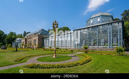 Maurisches Landhaus mit Garten, Gewächshaus, Zoologisch-Botanischer Garten, Wilhelma, Stuttgart, Baden-Württemberg, Deutschland, Europa Stockfoto