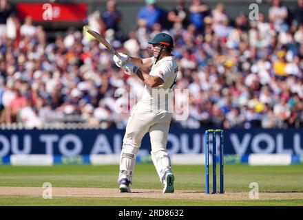 Mitchell Marsh aus Australien schlägt am ersten Tag des vierten LV= Insurance Ashes Series-Testspiels in Emirates Old Trafford, Manchester. Bilddatum: Mittwoch, 19. Juli 2023. Stockfoto