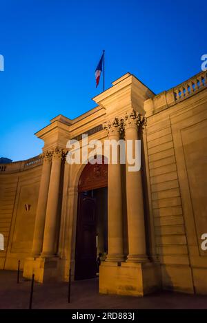 Eintritt zum Hotel de Soubise, Museum, das die Geschichte des Staatsarchivs erzählt, Viertel Le Marais, Paris, Frankreich Stockfoto