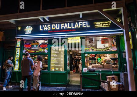 Falafel Restaurant, Le Marais Neighborhood, Paris, Frankreich Stockfoto