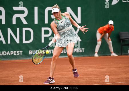 Budapest, Ungarn. 19. Juli 2023. Fanny Stollar (HUN) am dritten Tag des Hauptauswahlspiels von WTA250 ungarischen Gran Prix Tennis am 19. Juli 2023 im Romai Teniszakademia, Budapest, Ungarn Kredit: Unabhängige Fotoagentur/Alamy Live News Stockfoto