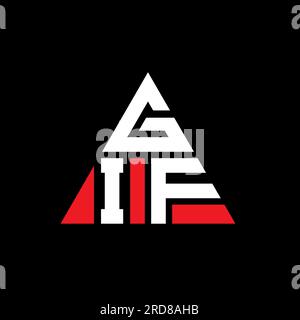 GIF-Logo mit Dreiecksbuchstaben und Dreiecksform. GIF-Monogramm mit Dreieckslogo. GIF-dreieckige Vektor-Logo-Vorlage mit roter Farbe. GIF Triangul Stock Vektor