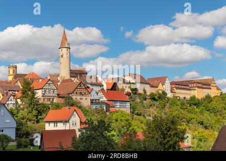 Kirchberg an der Jagst mit Schloss Kirchberg, Hohenlohe, Baden-Württemberg, Deutschland, Europa Stockfoto