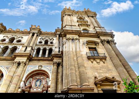 Blick auf die Basilika Santa Iglesia de la Encarnacion oder die Kathedrale von Malaga, Andalusien, Spanien Stockfoto