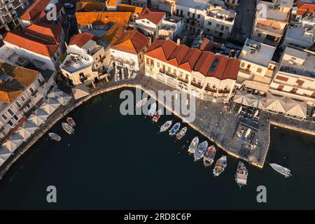 Der venezianische Hafen, Rethymno, Kreta, die griechischen Inseln, Griechenland, Europa Stockfoto