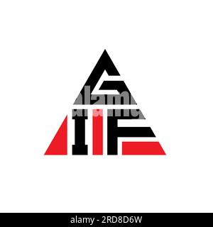 GIF-Logo mit Dreiecksbuchstaben und Dreiecksform. GIF-Monogramm mit Dreieckslogo. GIF-dreieckige Vektor-Logo-Vorlage mit roter Farbe. GIF Triangul Stock Vektor